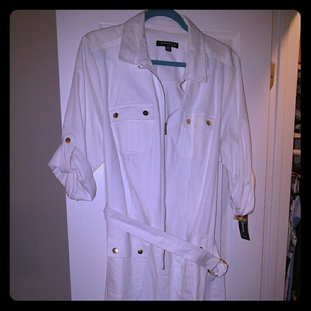 Brand new Sharagano denim belted shirt dress